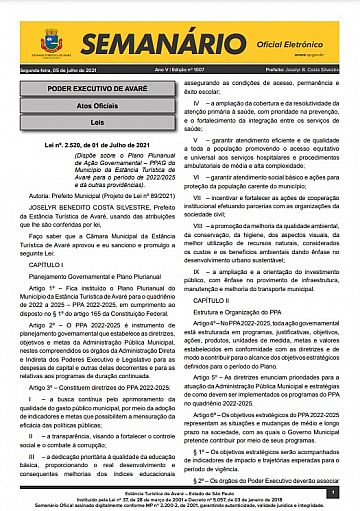 Semanário Oficial - Ed. 1007