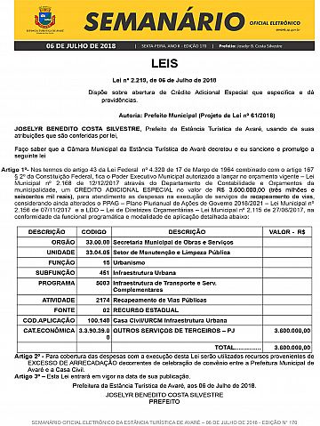 Semanário Oficial - Ed. 170