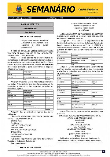 Semanário Oficial - Ed. 2260