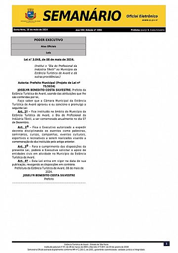 Semanário Oficial - Ed. 1981